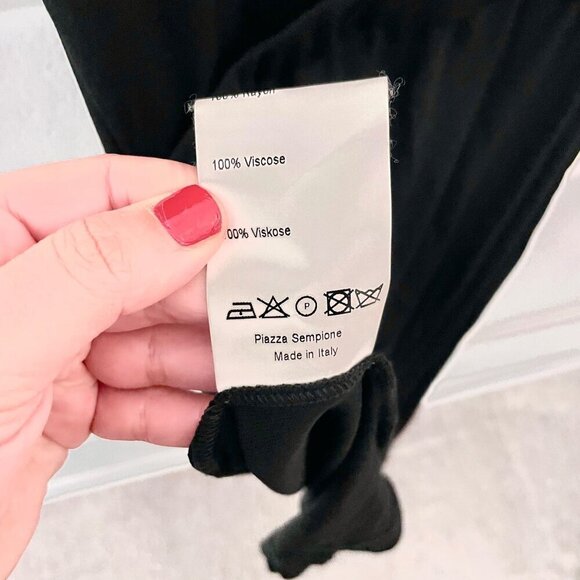 Piazza Sempione Dress Black Sleeveless with Bateau Neckline Size IT 46/ US L - Picture 6 of 6